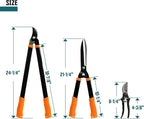 TANG Sunshades Loppers Garden Tool, 3PCS Combo Gardening Tools Set with Lopper, Hedge Shears, Pruner Shears; Tree Trimmer Branch Cutter for Yard Lawn Garden, Hedge Clippers Gifts