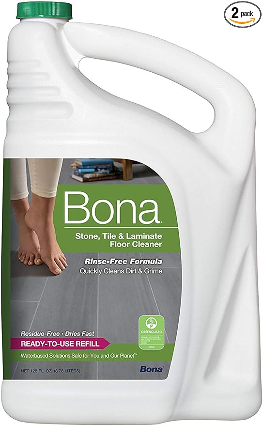 Bona Stone, Tile & Laminate Floor Cleaner Refill, 128 oz (Pack of 2 128 Ounce)
