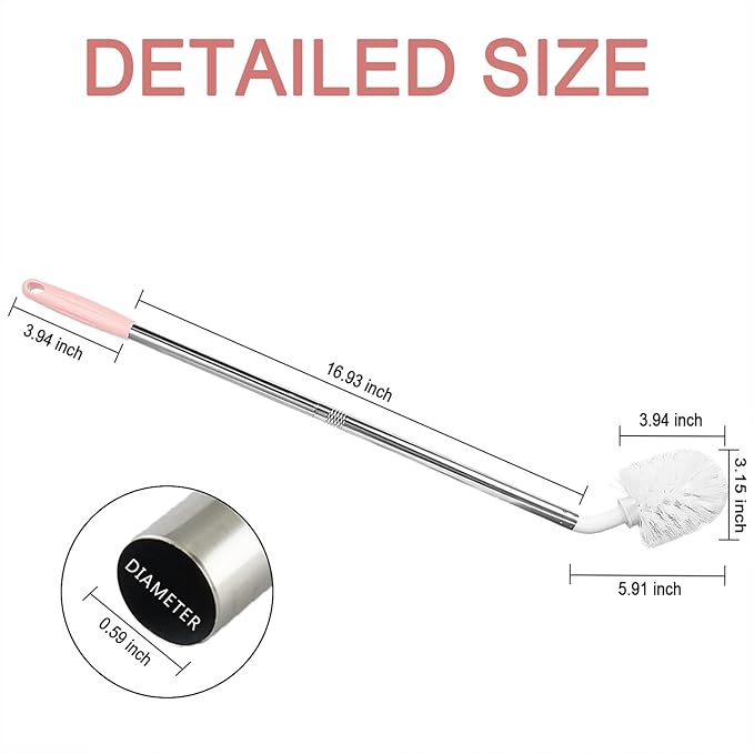 Stainless Steel Water Bucket Bottle Brush, Long Handle Scrubbing Brush, Suitable for Cleaning 1 to 5 Gallon Buckets, 25 in