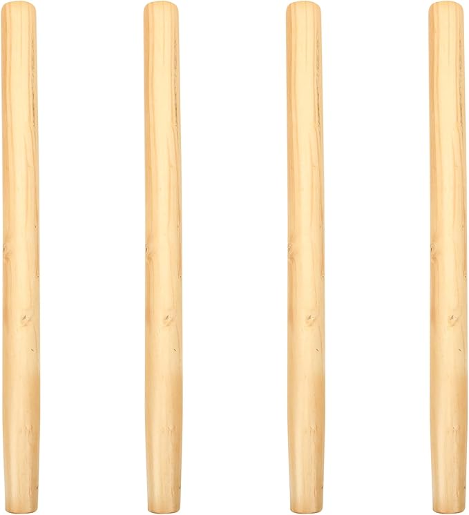 VOSAREA 4PCS Wooden Shovel Handle Replacement Solid Ash Wood Straight Handle - Wood Handles for Shovels - Hoes and Garden Tools Ideal for Landscaping and Gardening 39cm/15.35in