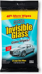 Invisible Glass 90161 Large Glass Cleaning Wipes for Streak-Free Windows, Mirrors, and Glass, Lint-Free, Ammonia-Free, Tint-Safe, for Home and Auto, Flat Pack, 28 Wipes, Pack of 1