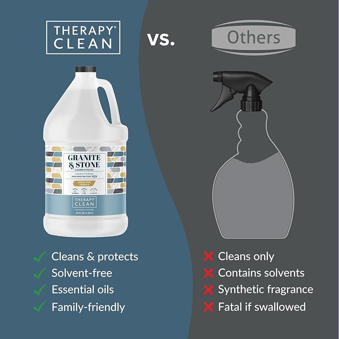 Therapy Granite Countertop Cleaner Refill 64 oz, Marble, Granite Polish, Marble Polish, Stone, Quartz, Stain Remover