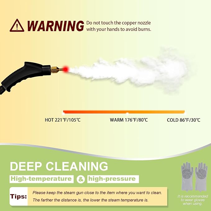 Steam Cleaner,15s Heat-Up,1.4L Tank,Steamer for Cleaning with 10 pcs Accessories,Multi-2500W High Temperature and Pressure handheld steamer,Steam Clea (3-Black&White)