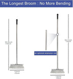 Indoor Soft Bristles Angle Sweeping Broom with Long Handle for Kitchen Hardwood Floor Cleaning (Broom)