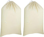 Urban Villa Laundry Bags 2 Pack Canvas Dirty Clothes Travel Laundry Bag|Machine Washable|Reusable College Hostel Liner Bag for Garments with Drawstring Closure - Size 28 x 36 Inches