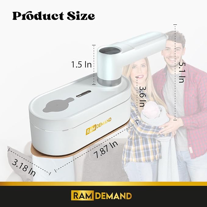 Steamer for Clothes – Handheld Portable Clothes Steamer for Travel and Home – Compact Garment Steamer with Fast Heat-Up – Lightweight Wrinkle Remover by Ram Demand