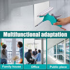 4 in 1 Window Cleaner, Spray Window Squeegee with Spray Bottle & Squeegee & Fabric Washer Head & Brush for Home Car Glass Cleaning