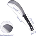 1pce 420mm/16.54in Manganese Steel Billhook Brush Clearing Sickle for Grass,Weeding Tools for Garden,Curved Sawtooth Sickle,Machete Axe for Cutting Trees,Steel Blade Knife in Hand