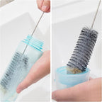 Long Bottle Brush, 17 in Bendable Cleaner Brushes for Cleaning Neck Beer Bottles, Wine, Baby Bottles, Water Bottles, Tumblers, Flask, Bird Feeder, Vase, Pipes and Brewing Supplies Black + Blue/2Pack