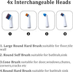 Electric Cleaning Brush with 4 in 1 Multiple Brush Heads,Indoor Household Cordless Motorized Brush for Bathroom Toilet Kitchen Tile Crevice