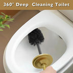 Gold Toilet Brush and Holder Set, Stainless Steel Toilet Brush for Bathroom,Heavy Duty Gold Toilet Bowl Brush and Holder,Deep Cleaning Modern Toilet Cleaner Brush -Space Saving, Covered Brush, Durable