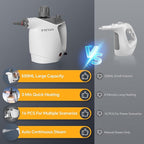 Steam Cleaner, Steam Cleaner for Home, Handheld Steam Cleaner with 16 Accessories and Automatic Steam Switch Suitable for Daily Cleaning of Living Rooms, Kitchens, Ovens and Tile Joints (White)