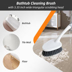 3 Pack Heavy-Duty Scrub Brush Set, Grout Brush, Shower Squeegee, Shower Cleaning Brush with Non-Slip Grip and Stiff Bristles Scrub Brushes for Cleaning Bathroom, Kitchen, Tile, Grout, Tub, Floor, Sink