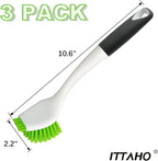 ITTAHO 3 Pack Dish Brush,Dish Scrub Brush, Kitchen Scrub Brush for Cleaning Dishes, Double Sided Bristles Scrubber Cleaner for Dishes,Sink,Pots,Pans,Bathroom Shower,Tile,Tubs