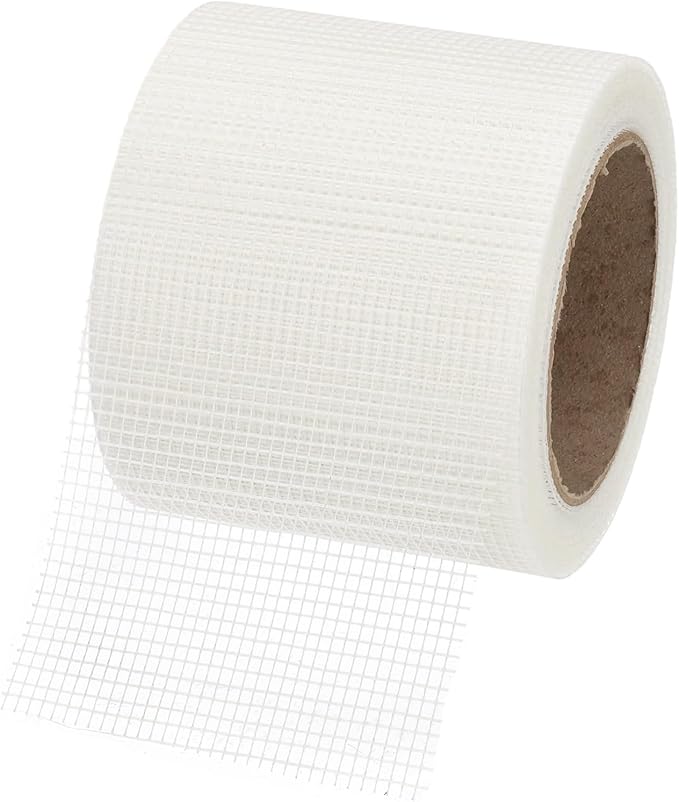 PATIKIL Drywall Repair Mesh Tape, 4 inch x 82 ft Fiberglass Repair Patch Self-Adhesive Dry Wall Joint Tape 9 Mesh Wall Hole Crack and Seam Patch, White