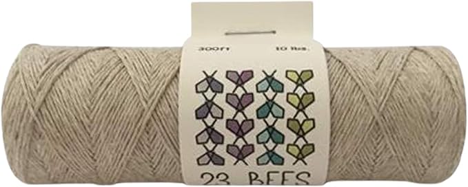 100% Organic Hemp Cord, Twine, String for Jewelry, Beading, Macrame, Crafts, 23 Bees (10 lb.) Natural
