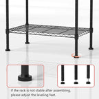5 Tier Shelving Unit, 176 LBS Per Shelf Height Adjustable Narrow Storage Shelves, Heavy Duty Metal Garage Metal Shelves for Kitchen, Restaurant, Pantry, Laundry, 23"x 13.4"x 59", Black
