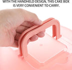 Amosfun 9.84 Inch Portable Cake Carrier with Handle Buckle Seal Round Cake Box Container Lightweight Cupcake Holder Tray for Dessert Transport