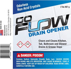 GoFlow Drain Cleaner Granules - 2 Pound Tub | Odorless Non-Acid Lye Crystal Cleaners That Work - Best Stinky Pipe Opener | Battle-Tested Drain Clear Granules - Made In USA