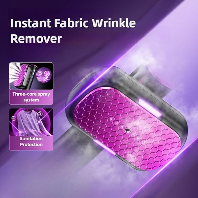 Travel Steamer for All Clothes, AUHKO Smart Garment Iron with Built-in AI Temperature Sensing Chip, LED Real Time Temperature Monitoring, 1200 Watts Portable Handheld Garment Wrinkles Remover