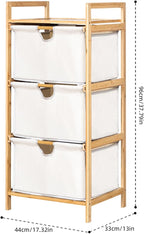 Yosoo 3 Tier Laundry Hamper Organizer with Towel Cabinet Handles, Large Capacity Box Shelf, Compact Design for Bathroom Bedroom Living Room, Ideal Storage Organizer (White)
