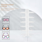 Unomor Multi-Layer Eyeglasses Holder Sunglasses Stand 6-Tier Plastic Storage Organizer for Desk Eyewear Display Rack Suitable for Home and Office