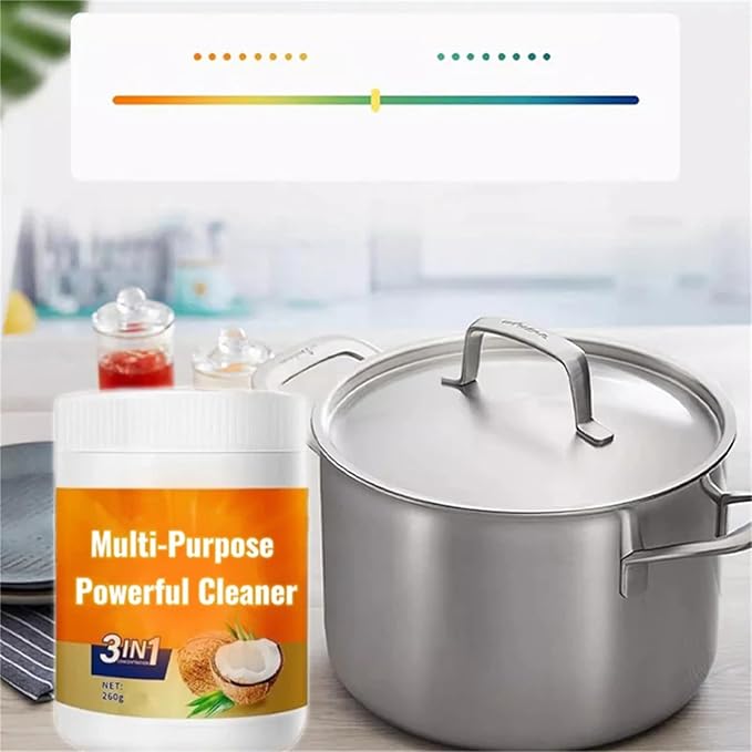 Multi Purpose Powerful Cleaner for kitchen, 3 In 1 Stainless Coconut Oil Cleaning Paste, Kitchen Duty Degreaser for Faucets, Tiles, Kitchen, Oven (1)