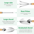 Metal Hand Cultivator Garden Tool with Wooden Handle，Manual Pitch Fork，Weed Digger Hand Tool (StyleA- 1 Pointed)