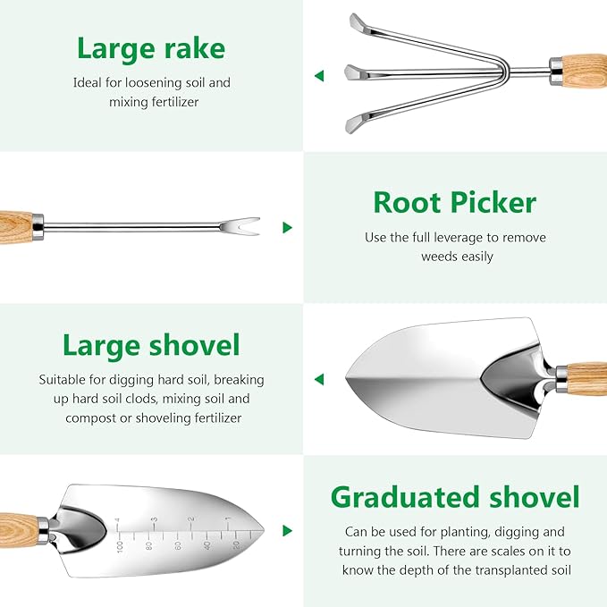 Metal Hand Cultivator Garden Tool with Wooden Handle，Manual Pitch Fork，Weed Digger Hand Tool (StyleC- 3 Pointed)