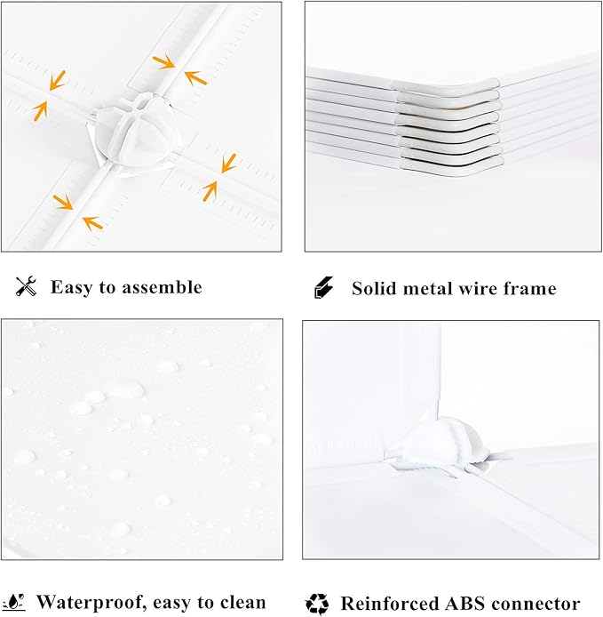 AWTATOS Cube Storage Organizer, 16 Cube Closet Organizer, Stackable Storage Cube Shelves, DIY Portable Closet Clothes Organizer Shelving for Bedroom, Closet, Wardrobe, Bathroom, White