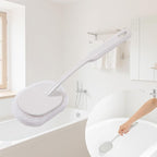 Long Handle Sponge Scrub Bathroom Brush, Sponge Cleaning Brush with Handle Large Wall Scrubber Shower Long Handles Brush for Tableware, Kitchen, Toilet, Bathroom Cleaning Tools Accessories White
