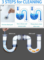 Drain Deodorizer Drain Sticks Sink Cleaner Drain Opener Sticks Enzyme Drain Cleaner to Keep Kitchen Bathroom and Utility Drains Clear As Seen on TV (14 pcs)