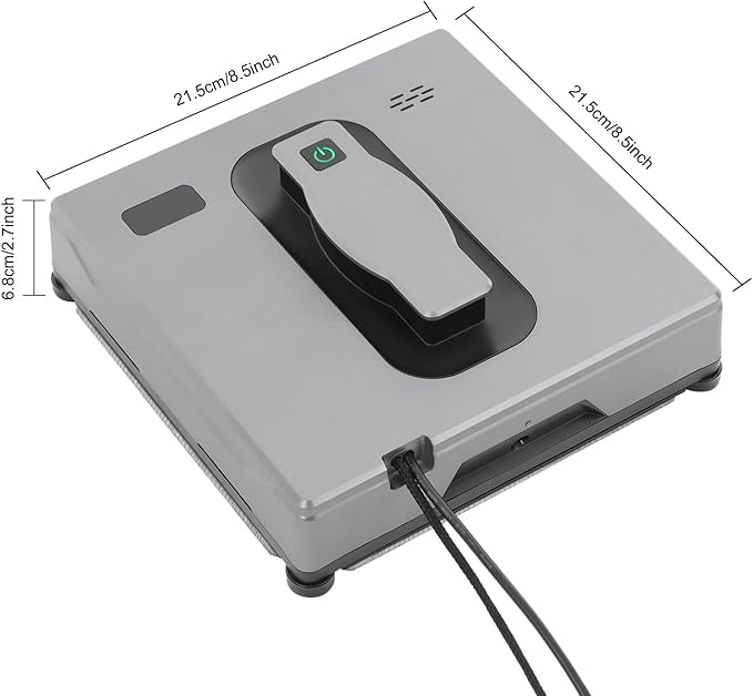 Automatic Window Cleaner 2500Pa Suction Window Cleaner Robot with Dual Spray Design and Remote Control 3 Path Modes Window Cleaning Machine for Windows, Tiles 322.92-538.2ft²Cleaning Area (Silver)