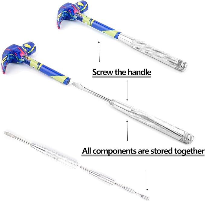 6-in-1 Multifunctional Flower Hammer with Screwdriver Tool Set, Anti-Corrosion and Anti-Rust with Slotted and Nut Driver Garden Tools Nail Puller & Claw Mac, Thanksgiving Christmas Gift(blue)
