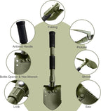 Folding Camping Shovel, Carbon Steel Multi-Tool Survival Shovel for Outdoor, Emergency, Hiking, Car Off-Road (2-Pack)