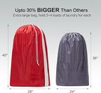 HOMEST XL Nylon Laundry Bag with Strap, Large Dirty Garments Organizer, Easy Fit a Hamper or Clothing Basket, Can Carry Up to 4 Loads of Clothes, Red