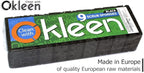 Black Multi Use Scrub Sponges. Made in Europe. 18 Pack, 4.3x2.8x1.4 inches. Heavy Duty Fiber. Odorless Durable Scrubber for Kitchen and Household Cleaning