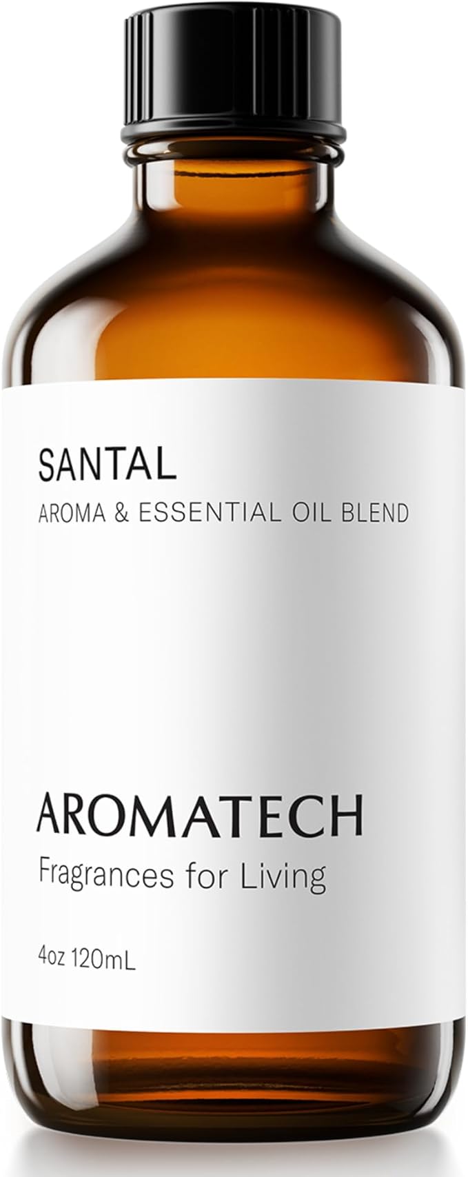 AromaTech Santal Aroma Essential Oil Blend: Luxury Hotel Inspired Aromatherapy with Amber, Vanilla, Cedar & Sandalwood for Ultrasonic Diffusers & Nebulizers - 4 fl oz, 120 mL