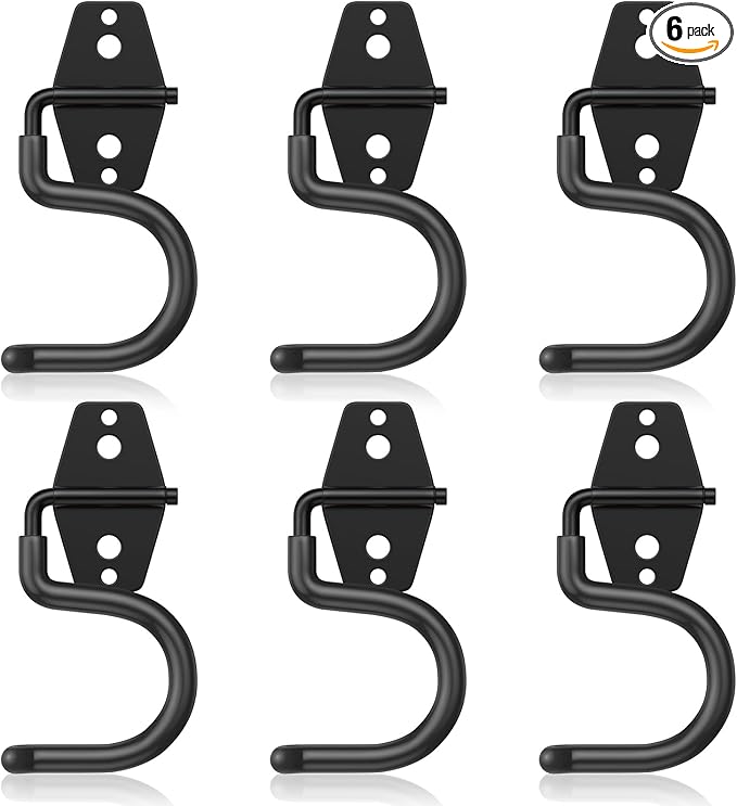 6 Pack Metal Garage Hooks, Heavy Duty S Hooks Tool Hangers for Garage Wall, Shed, Garden Storage Organizer