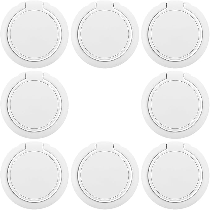 FUOYLOO 8pcs Adhesive Wall Glasses Organizer - 180° Folding Eyewear Storage Rack for Small Spaces - Eyeglass Holder for Home and Office Use White