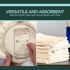 Flour Sack Kitchen Towels |Organic Cotton Blank Towel| Tea Towel Crafting Embroidery|Flat Thick Absorbent Quick Dry | Baking Bread Proofing Breathable Linen Cloth Cover Set of 10, 28 x 28 Inch, Ivory