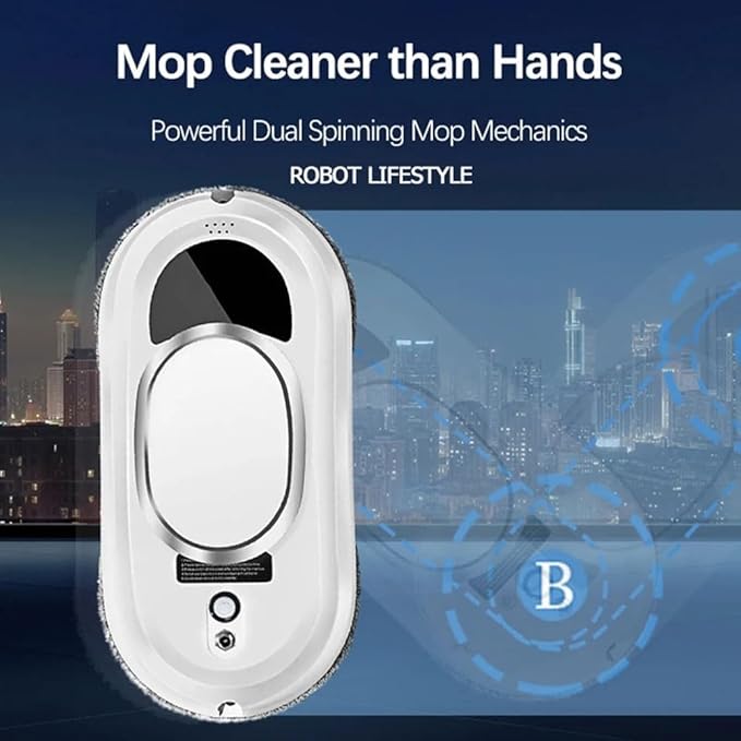 Window Cleaner Robot, Smart Cleaning Robot with 2800Pa Strong Suction, Glass Vacuum Robot with Remote Control, for Indoor/Outdoor Windows Mirror