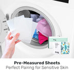 FREY Laundry Detergent & Dryer Sheets Bundle | 60 Count | Plastic Free | Liquidless Full Wash Solution | Soft Fresh Clothes (Cedar Grove)