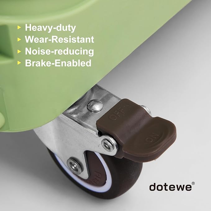 Folding Utility Cart Portable Rolling Crate Handcart Foldable Shopping Trolley Collapsible, with Lid, on Wheels, for Grocery, Garden, Office, Storage, Teacher, Tool (Green)