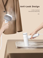 Clothes Steamer, Yabano Foldable 1200W Travel Garment Steamer Iron for Clothes with 140ml Tank for Home, Office and Travel, Handheld Fabric Steamer (White)