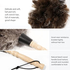 Ostrich Feather Duster 14 inch Feather Duster Fluffy Natural Genuine Ostrich Feathers with Wooden Handle and Eco-Friendly Reusable Handheld Ostrich Feather Duster for Cleaning Supplies