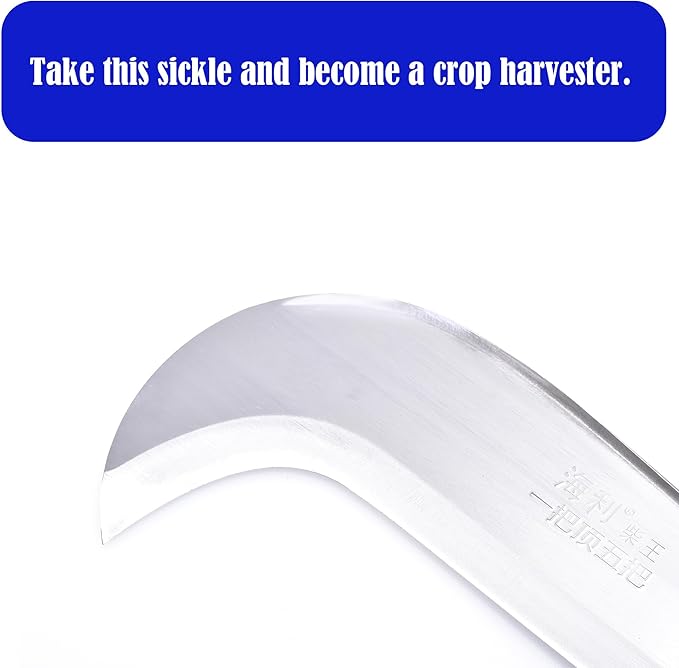 1pce 360mm/14.17in Stainless Steel Scimitar Billhook Brush Clearing Sickle for Grass,Weeding Tools for Garden,Curved Sawtooth Sickle,Machete Axe for Cutting Trees,Steel Blade Knife in Hand