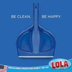 LOLA Clip On Dust Pan & Brush Set, 6 Pack, w/Easy Dust, Dirt & Debris Catching Rubber Lip, Flagged Fiber Bristled Brush, Hang Hole for Easy Storage