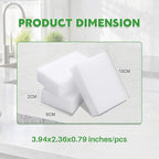 Magic Melamine Sponge Eraser, 12 Pack Disposable Magic Cleaning Erasers in Bulk, No Scratch & Super Absorbent, Multi-Functional Melamine Foam Sponges for Bathroom Window Shoes Kitchen