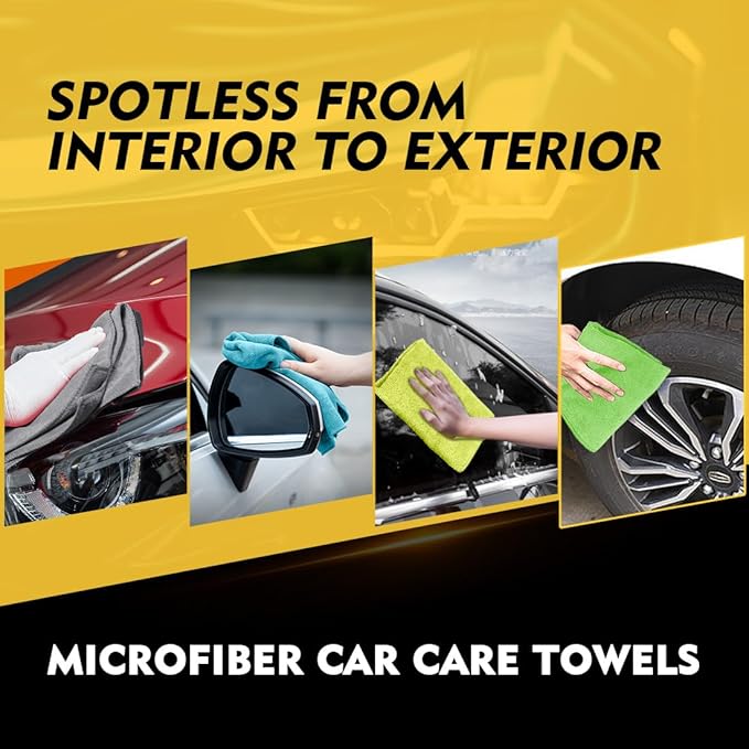 HOMEXCEL Microfiber Cleaning Cloth 150 Pack, 12.5 x 12.5 inch Microfiber Towels for Cars, Ultra Absorbent Car Washing Cloth, Lint Streak Free Cleaning Rags for Car, Kitchen, and Window, Multicolor